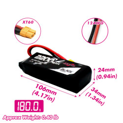 CNHL 3S 2200 mAh Black 30C/60C LIPO XT60